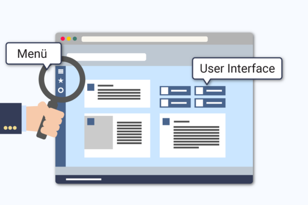 Illustriertes user interface für software oder app video.